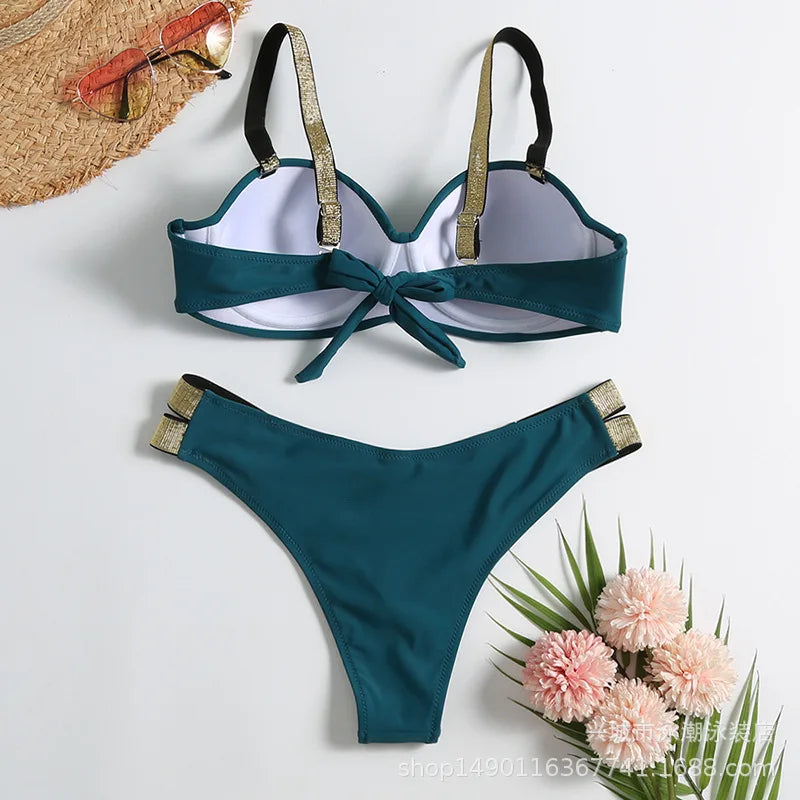 Summer Sexy Bikinis Push Up Swimsuits Women's Swimwear For Female Beach Swim Wear Bathing Suits Brazilian Bikini Set Pool Bather