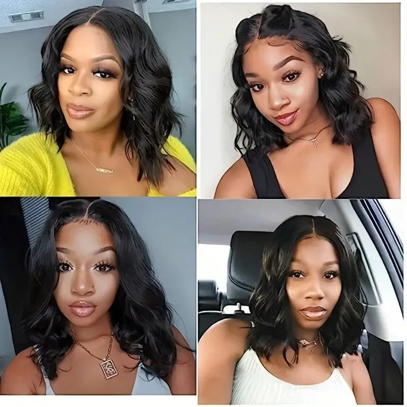 Body Wave Lace Frontal Wigs 13x4 HD Transparent Lace Front Human Hair Wigs For Women Short Bob Wigs Wear and Go Glueless Wigs