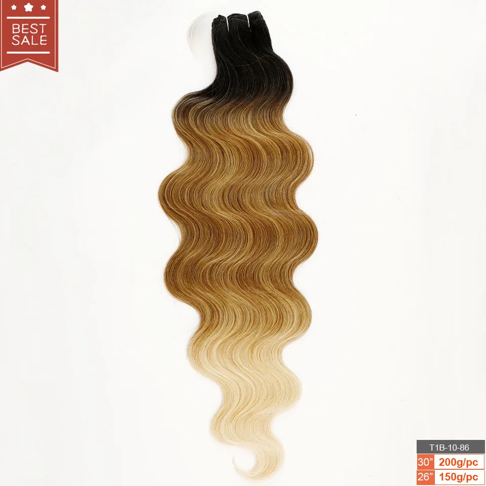 Magicae Brown Body Wave 30Inches 200g Hair Bundles Blond 27/613 White 60# Soft High Synthetic Hair Weave Ombre Gray M888 Hair