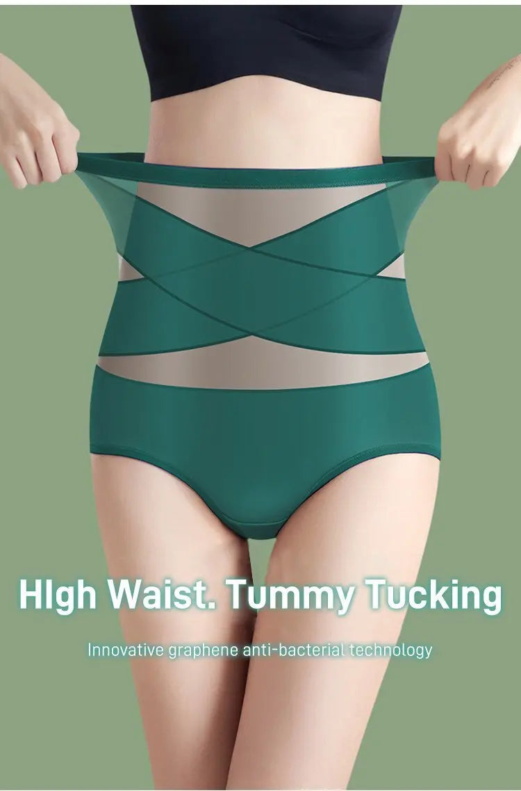 Women's highwaisted postpartum silk pants with abdominal lifting and shaping girdle
