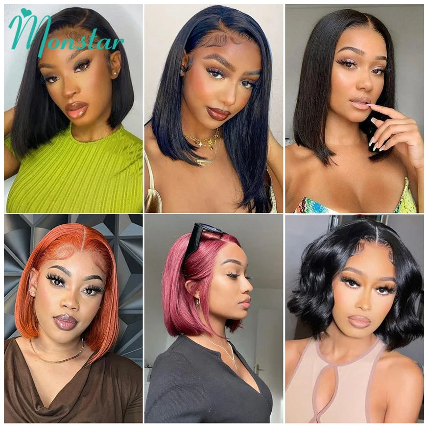 250 Density Raw Hair Vietnamese Bone Straight Bob Wig 100 Human Hair 13x6 Hd Lace Frontal Wig 13x4 Lace Front Human Hair Wig 12A