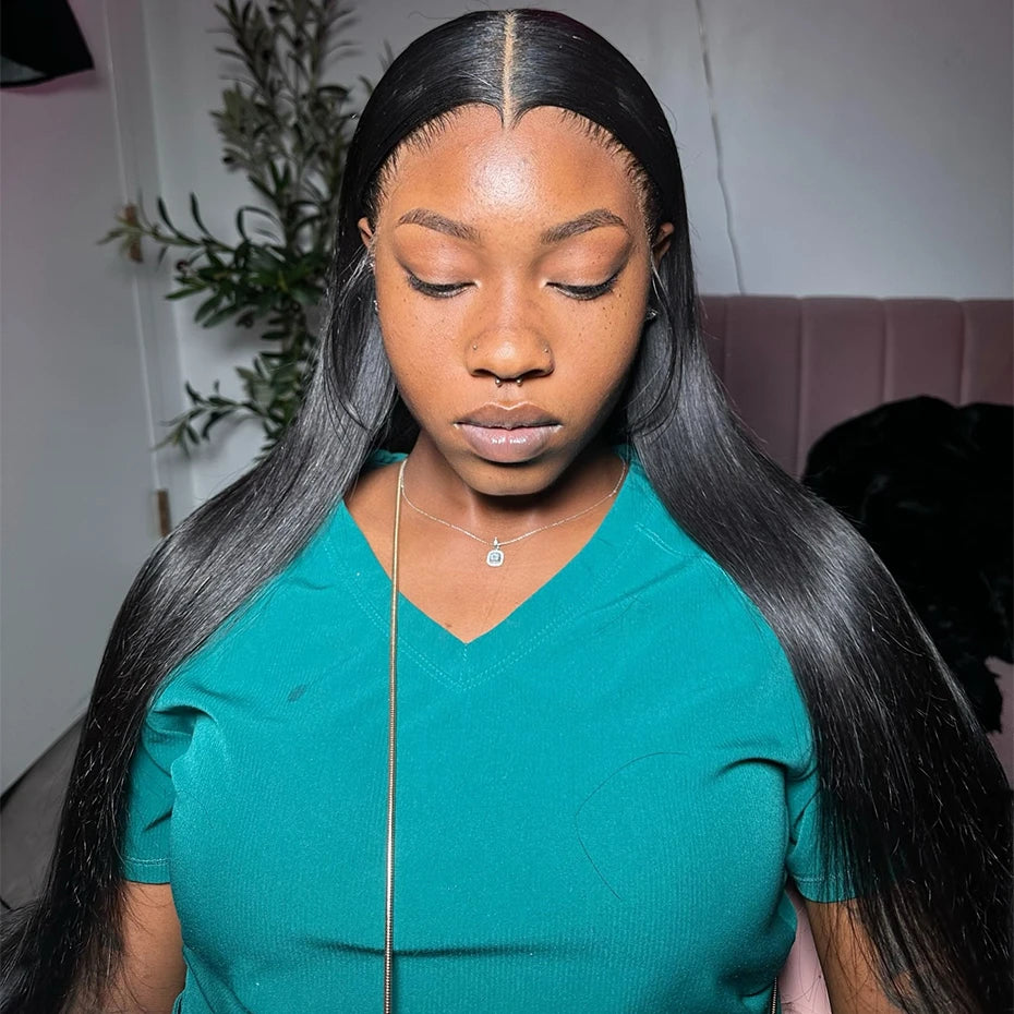 Pre Plucked M-Shaped Hairline Lace Front Human Hair Wigs 13x4 13x6 Transparent Lace Frontal Wig Widow's Peak Raw Vietnamese Hair