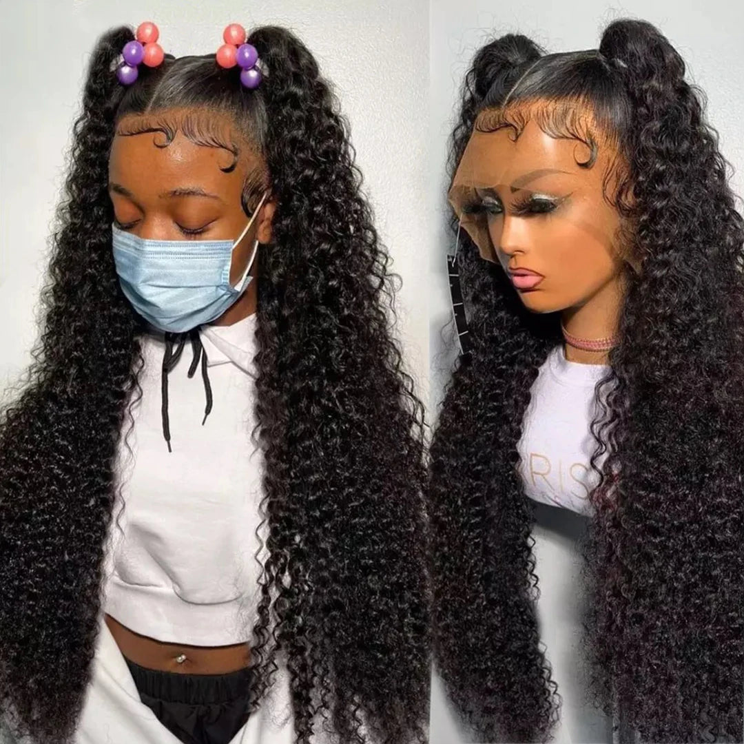 HD 13x6 Glueless Lace Front Wig Deep Curly Human Hair Wigs Pre Plucked Cheap Vietnamese Wigs Water Wave 30 Inch Lace Frontal Wig