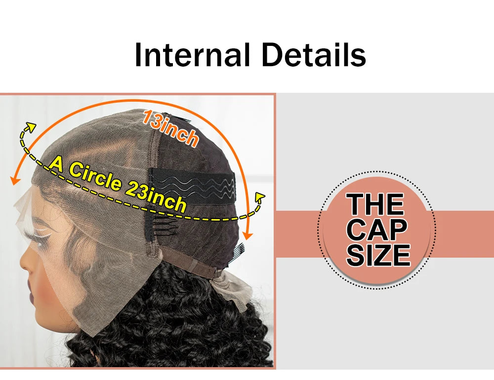 16inch 13x6 Lace Frontal Curly Hair Bob Wigs with Cornrow Braids Synthetic Deep Wave Brazilian Remy Hair Wigs for Black Women
