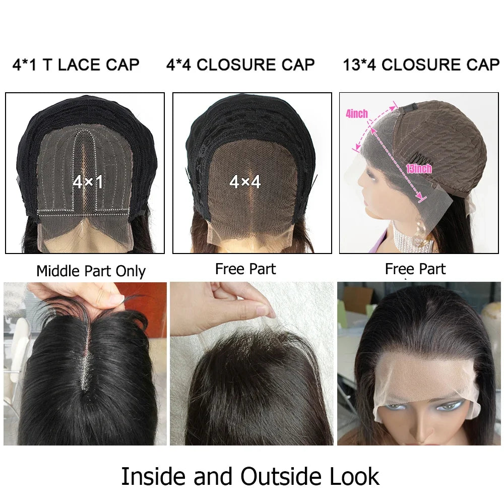 250% Density Brown 4x4 Lace Front Wig Afro Kinky Curly Thick 100% Human Hair Wigs For Women Pre-Plucked Transparent Lace Bobbi