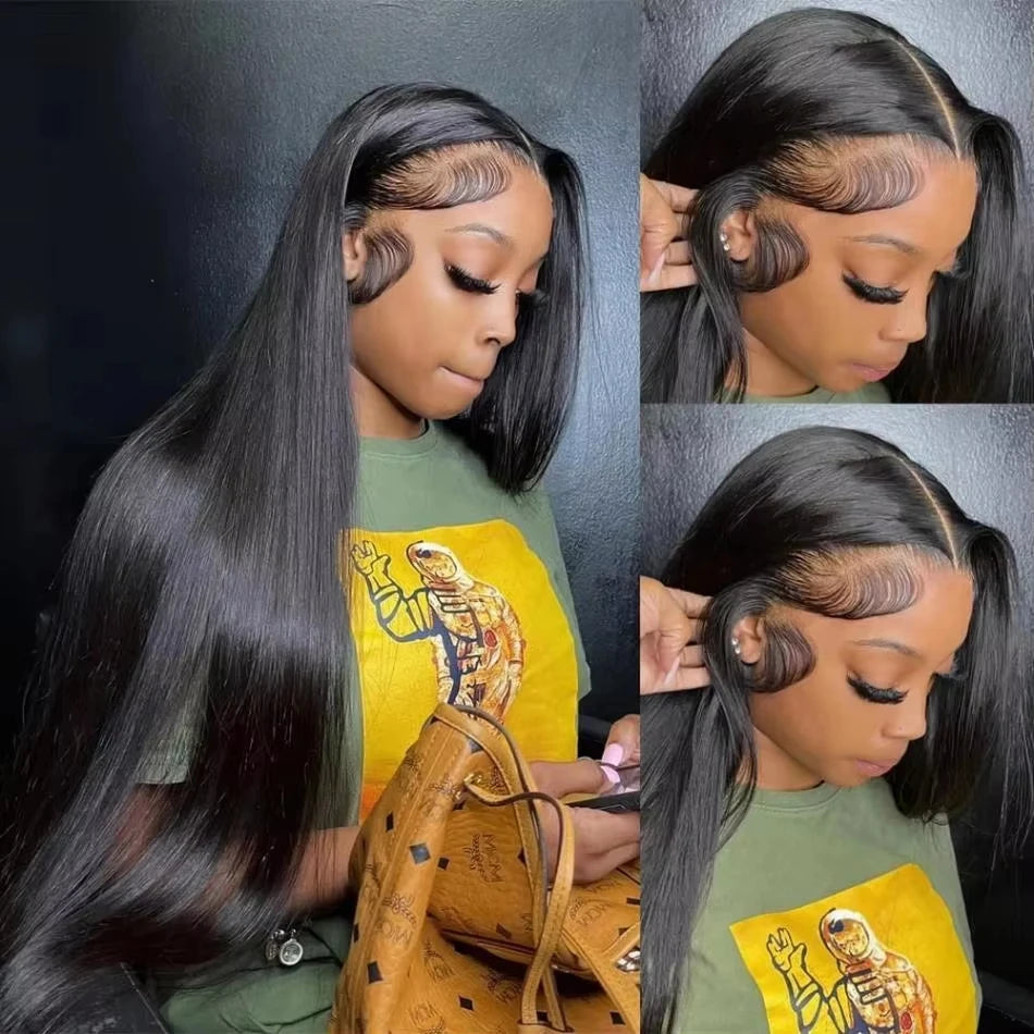 Wear Go Glueless Wig 30 32 Inch Bone Straight 13x6 HD Lace Frontal Wig Ready To Go Human Hair 5x7 HD Glueless Wigs Pre plucked
