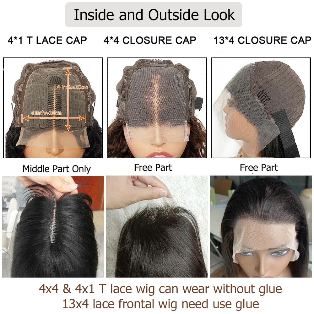 250% 36 inch Straight Lace Front Wig Human Hair Wigs For Women Pre-Plucked Transparent Lace Free Middle Part Natural Black Bobbi