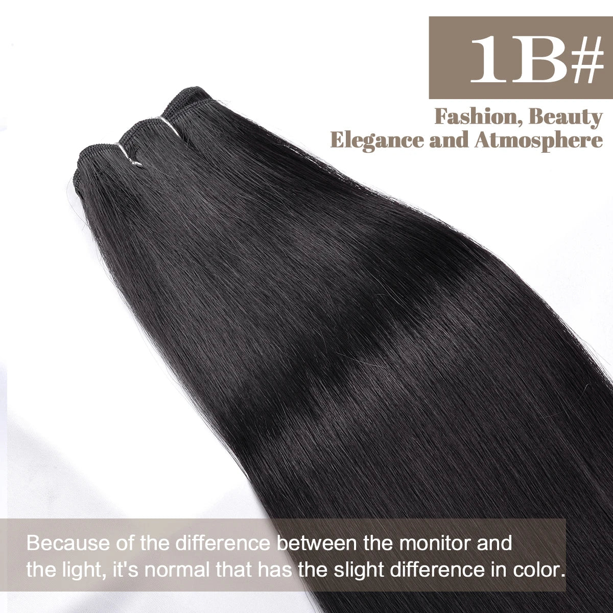 Straight Hair Extensions Synthetic Smooth Ombre Hair Weaving 26 inches brown Synthetic Straight Hair Bundles Full To End