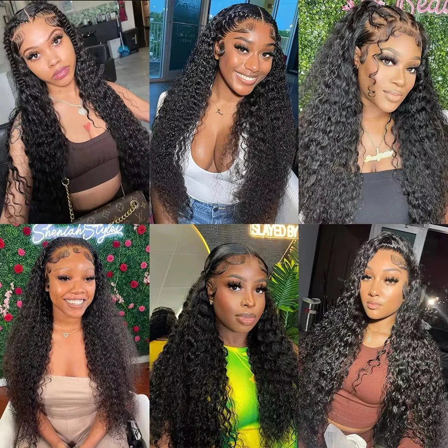 Kinky Curly Human Hair Wigs Deep Wave 13x6 HD Lace Frontal Wig Black Brazilian 13x4 HD Lace Front 100% Human Hair Wigs For Women
