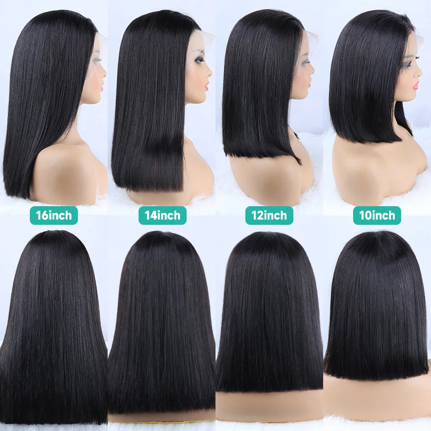 250 Density Raw Hair Vietnamese Bone Straight Bob Wig 100 Human Hair 13x6 Hd Lace Frontal Wig 13x4 Lace Front Human Hair Wig 12A