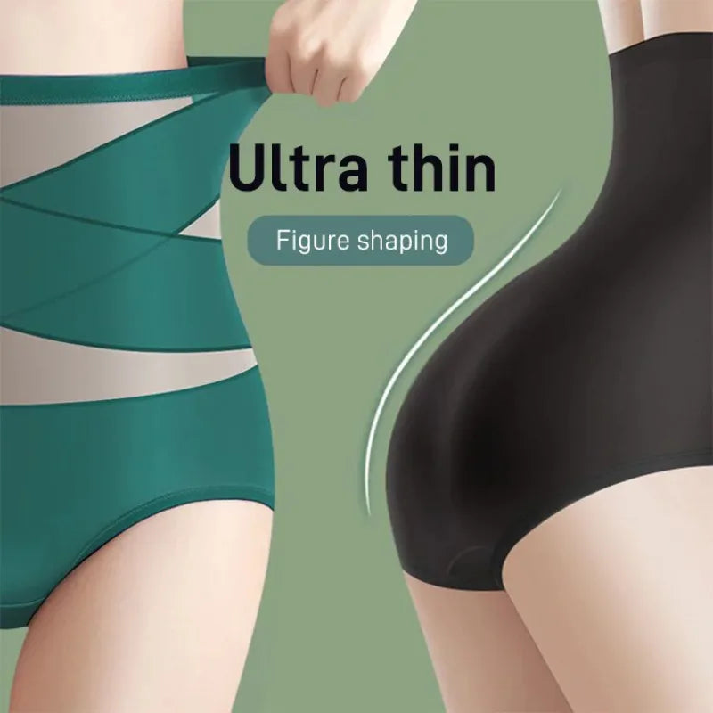 Women's highwaisted postpartum silk pants with abdominal lifting and shaping girdle