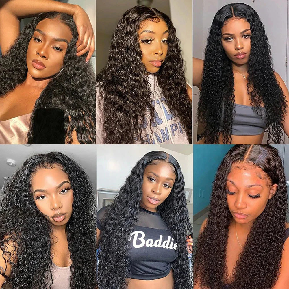 Curly Human Hair Wigs Water Wave Lace Front Wig 13x4 13x6 Lace Frontal Deep Wave Wig 100% Human Hair HD Lace Wigs For Women
