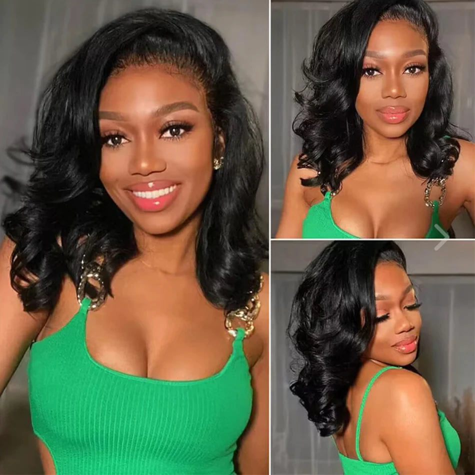 Body Wave Lace Frontal Wigs 13x4 HD Transparent Lace Front Human Hair Wigs For Women Short Bob Wigs Wear and Go Glueless Wigs