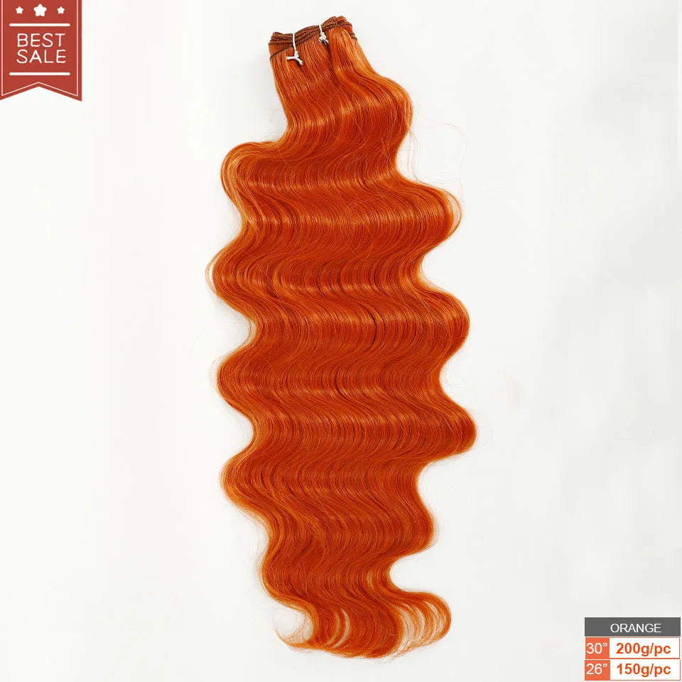Magicae Brown Body Wave 30Inches 200g Hair Bundles Blond 27/613 White 60# Soft High Synthetic Hair Weave Ombre Gray M888 Hair