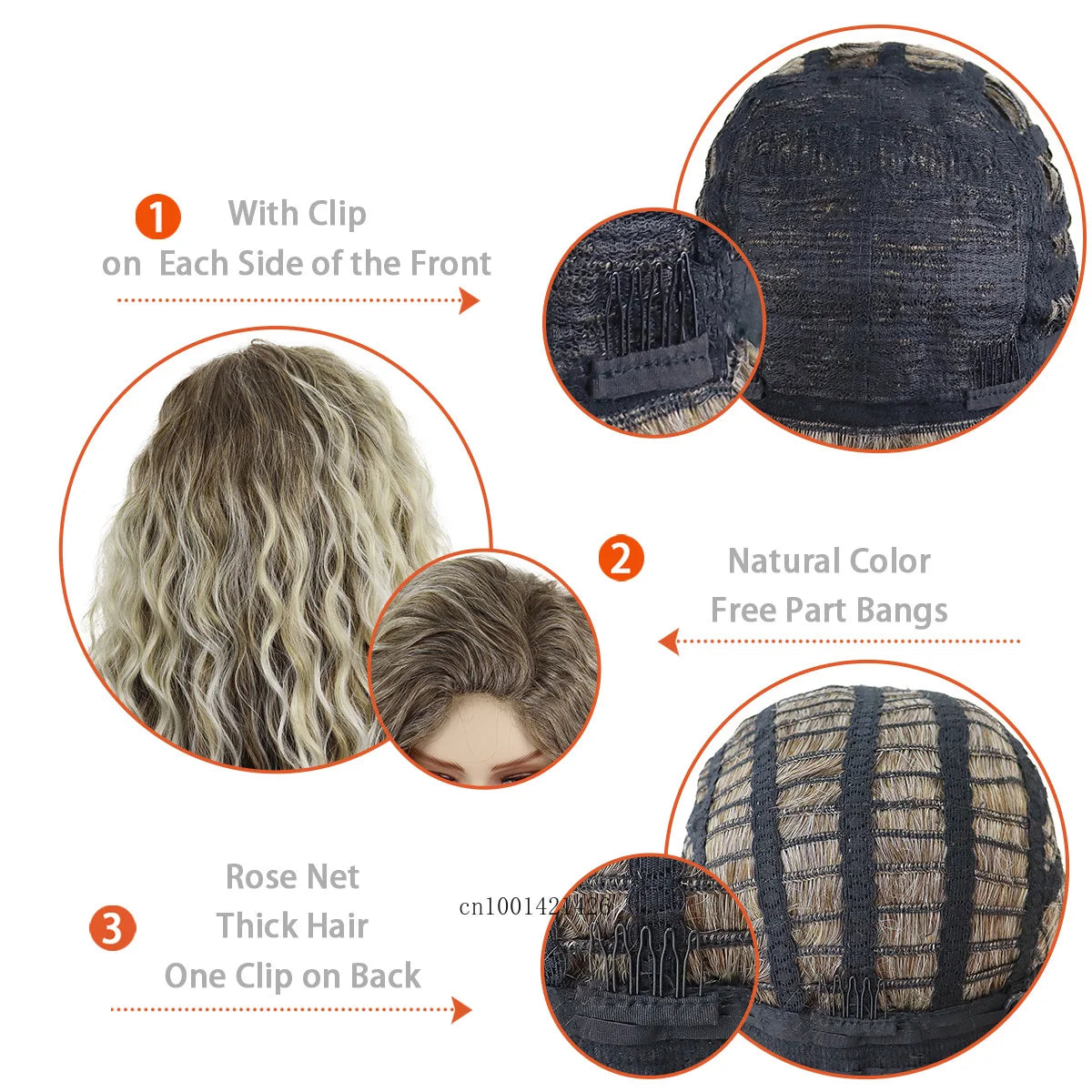 New Ash Blonde Wig Synthetic Long Curly Hair Wigs for Women Fluffy Wave Ombre Wig Costume Carnival Party Regular Cur Wig 26 Inch