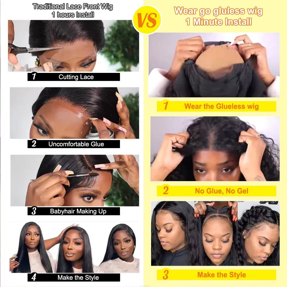 Short Curly Bob Wigs Human Hair 180% Glueless Brazilian Closure Frontal Wigs Without Glue Pre Cut Lace Wigs For Women On Sale