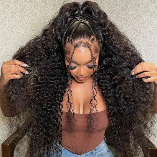 Curly Human Hair Wigs Water Wave Lace Front Wig 13x4 13x6 Lace Frontal Deep Wave Wig 100% Human Hair HD Lace Wigs For Women