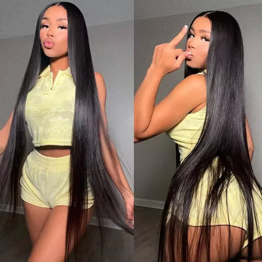 36 Inch Glueless Wigs Human Hair Straight 4x4 Lace Front Human Hair Wig 100% Natural Pre Plucked Cheap Vietnamese Wigs For Women