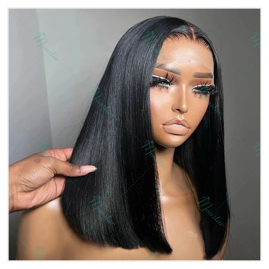 250 Density Raw Hair Vietnamese Bone Straight Bob Wig 100 Human Hair 13x6 Hd Lace Frontal Wig 13x4 Lace Front Human Hair Wig 12A