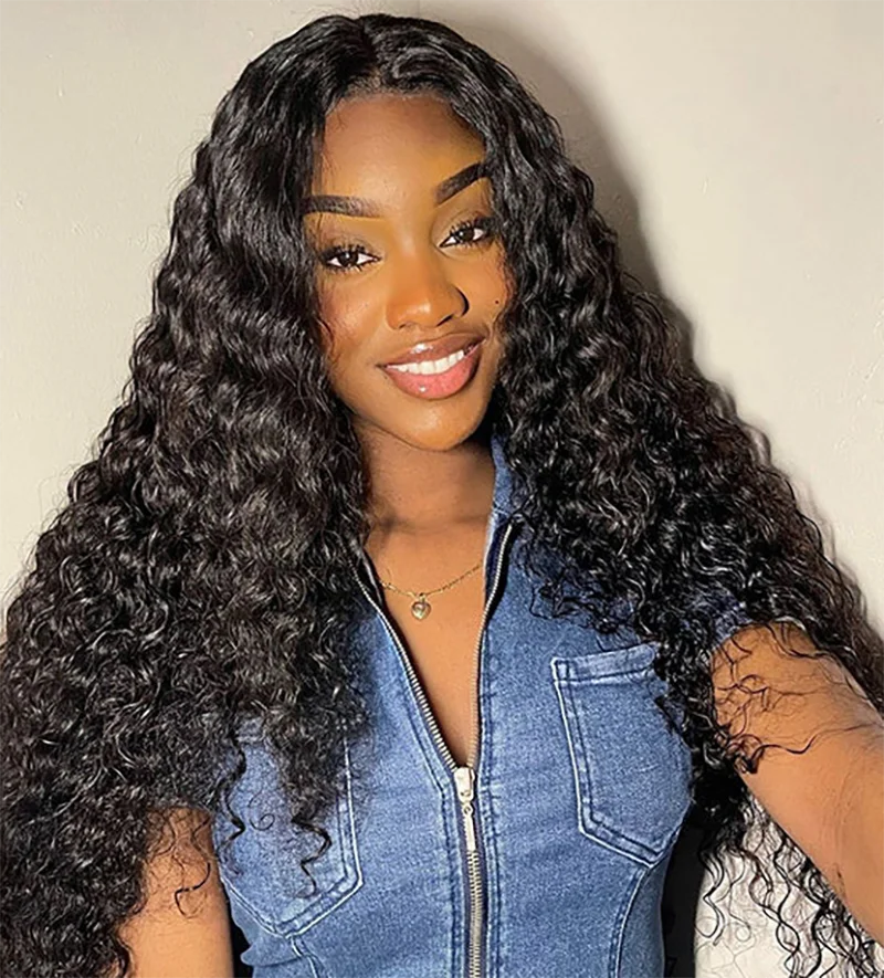 ISEE Hair 7x5 Wear And Go Wigs Deep Wave Human Hair Wig Curly Lace Front Human Hair Wig PrePlucked Glueless Wig Ready To Wear