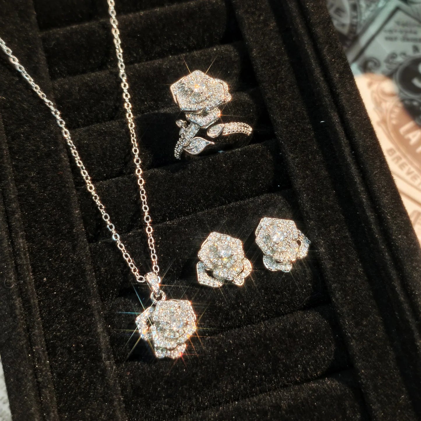 Valuable Lab Jade Diamond Jewelry set 925 Sterling Silver Engagement Wedding Rings Earrings Necklace For Women Bridal Party Gift