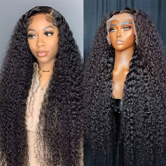 HD 13x6 Glueless Lace Front Wig Deep Curly Human Hair Wigs Pre Plucked Cheap Vietnamese Wigs Water Wave 30 Inch Lace Frontal Wig