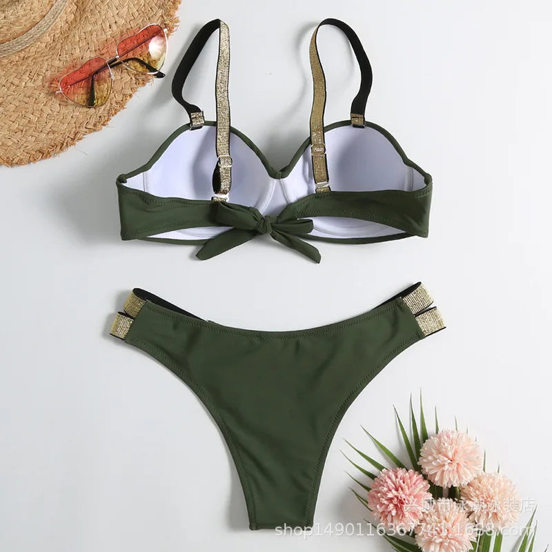 Summer Sexy Bikinis Push Up Swimsuits Women's Swimwear For Female Beach Swim Wear Bathing Suits Brazilian Bikini Set Pool Bather