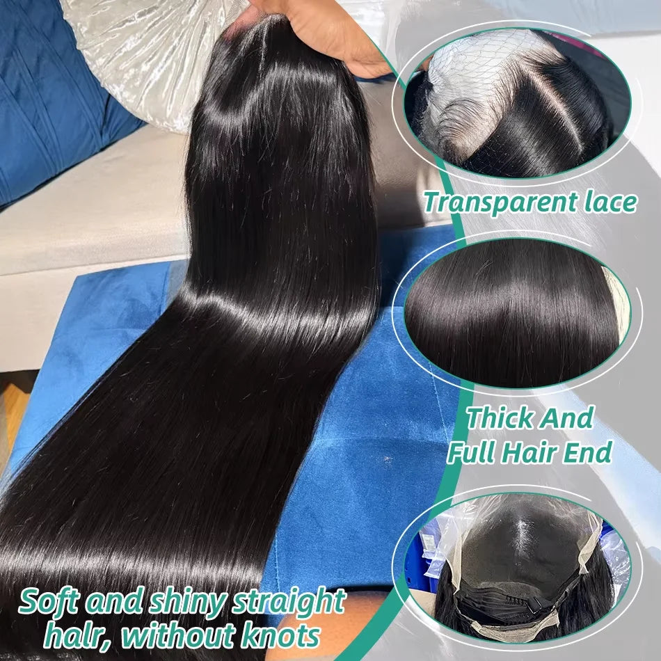 36 Inch Glueless Wigs Human Hair Straight 4x4 Lace Front Human Hair Wig 100% Natural Pre Plucked Cheap Vietnamese Wigs For Women