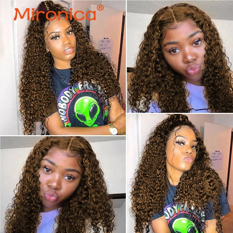 Chocolate Brown Water Wave Brazillian  Human Hair 3/4 Bundles Deal Human Hair Weaving Wefts Remy Human Hair Extensions for Women