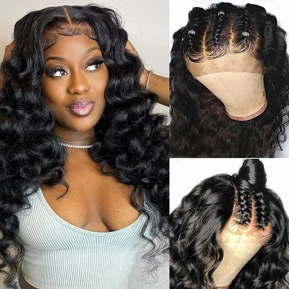 Loose Deep Wave Wigs 100% Human Hair Wigs Water Wave Brazilian HD Lace Frontal Wig 13x6 HD Lace Front Human Hair Wig For Women
