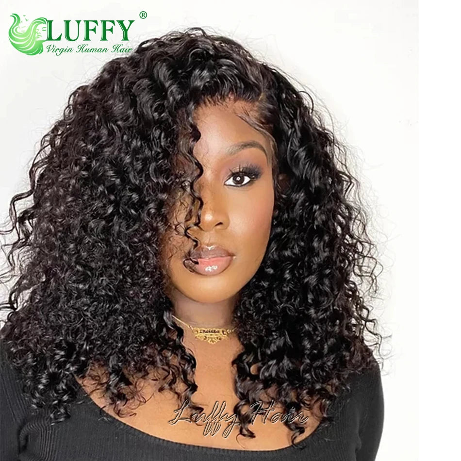 Curly Full Lace Human Hair Wigs For Black Women Pre Plucked Jerry Curly Brazilian Human Hair 13x6 HD Lace Wig With Baby Hair