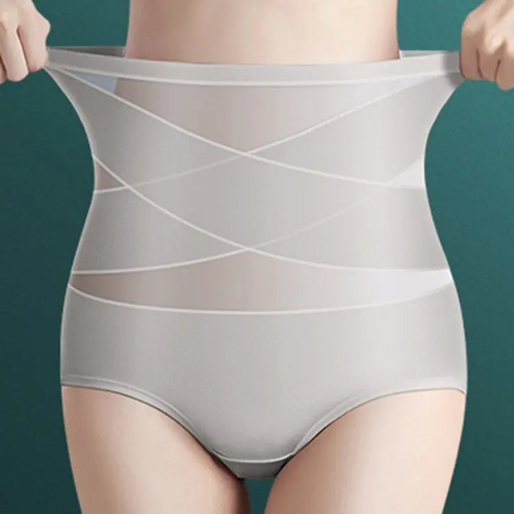Women's highwaisted postpartum silk pants with abdominal lifting and shaping girdle