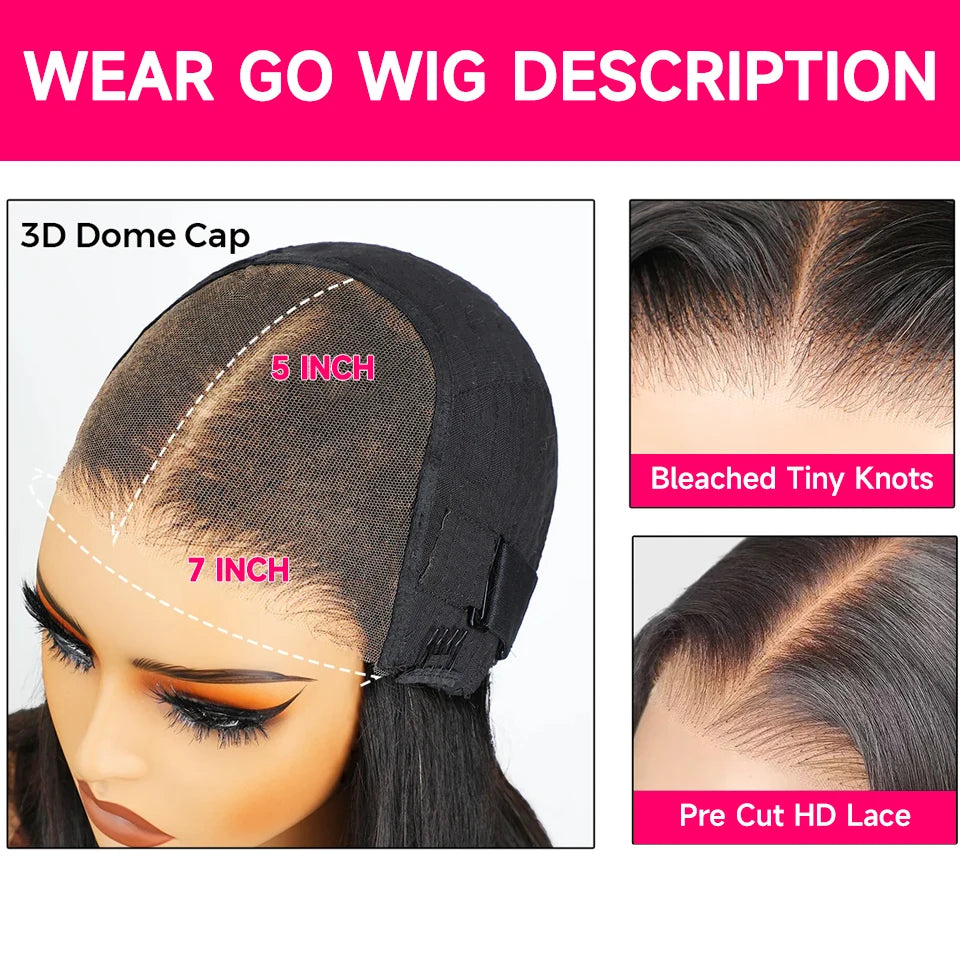 ISEE Hair 7x5 Wear And Go Wigs Deep Wave Human Hair Wig Curly Lace Front Human Hair Wig PrePlucked Glueless Wig Ready To Wear