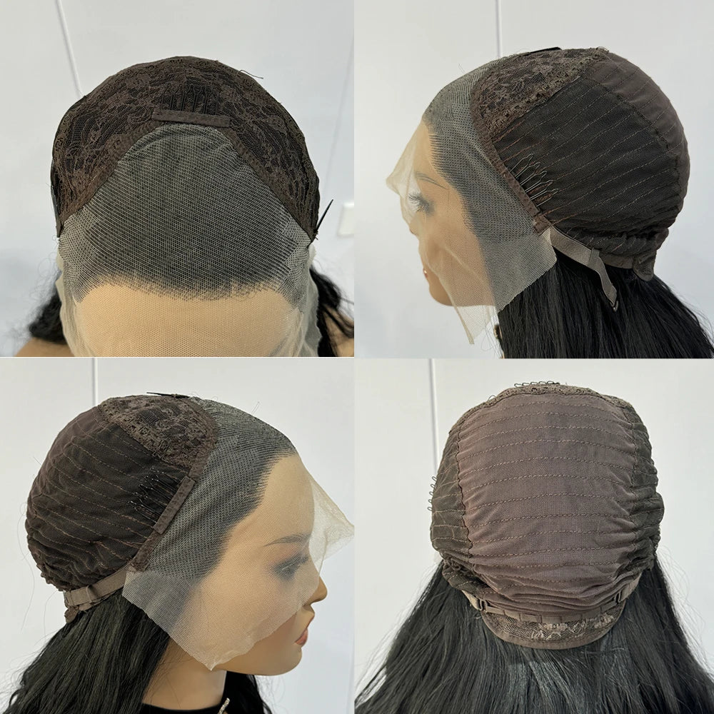 #60 Platinum Blonde Wig Synthetic Lace Front Wigs For Women Long Silky Straight Wig Lace Hair Grey Blue Pink Wig Frontal Cosplay