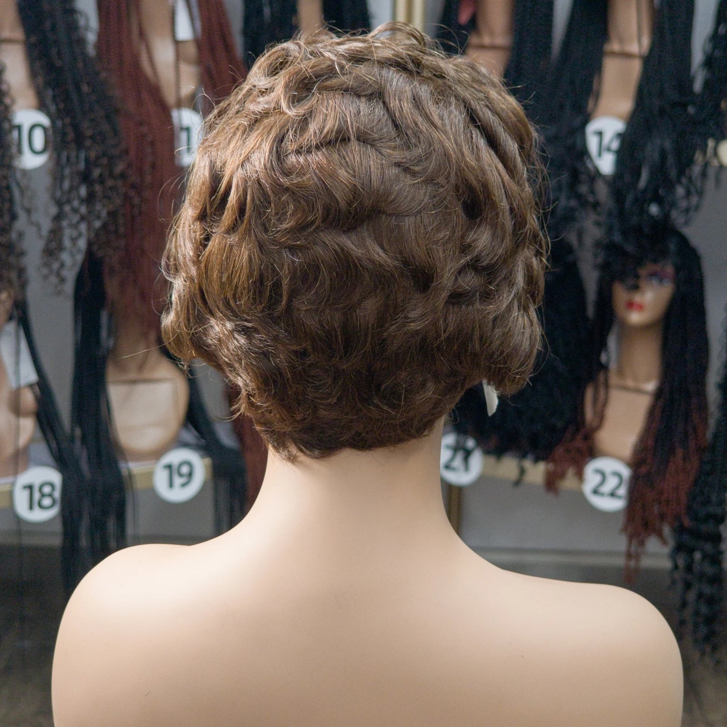 Natural Color 180% Density Pixie Cut Curly Wigs 13x4 Transparent Lace Frontal Wigs Brazilian Human Hair Bouncy Curly Bob Wig 1B#