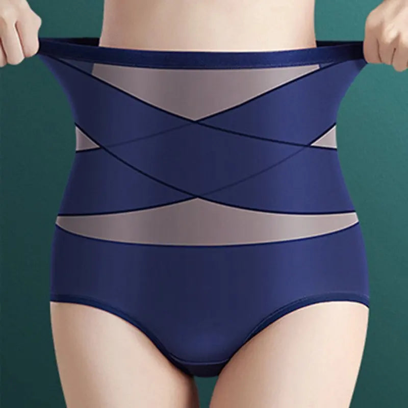 Women's highwaisted postpartum silk pants with abdominal lifting and shaping girdle