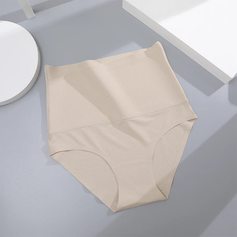 FINETOO Plus Size Breathable Underwear Seamless High Waist Panties Women's Abdomen Hip Lift Briefs Body Shaping Lingerie Pants