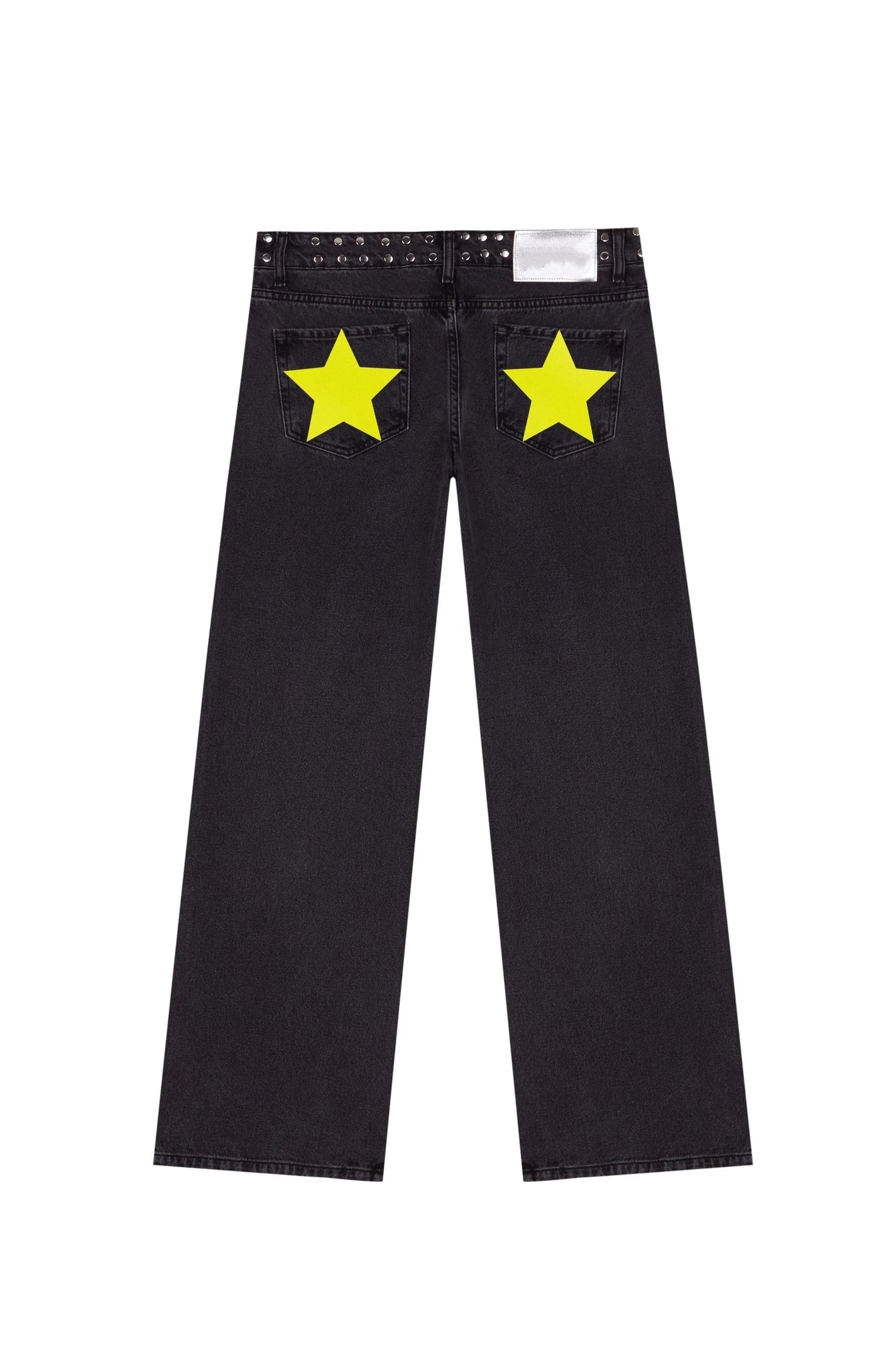 New Fashion Retro Rivet Star Print Baggy Straight Blue Jeans Y2K Women's Simple Classic Wide-leg Jeans Hip-hop Harajuku Jeans
