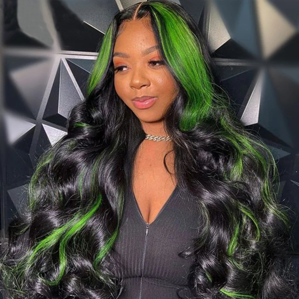 Pink Highlight Colored Lace Front Wig Synthetic Glueless Loose Wave Pre Plucked 13x4 HD Transparent Lace Frontal Wigs For Women
