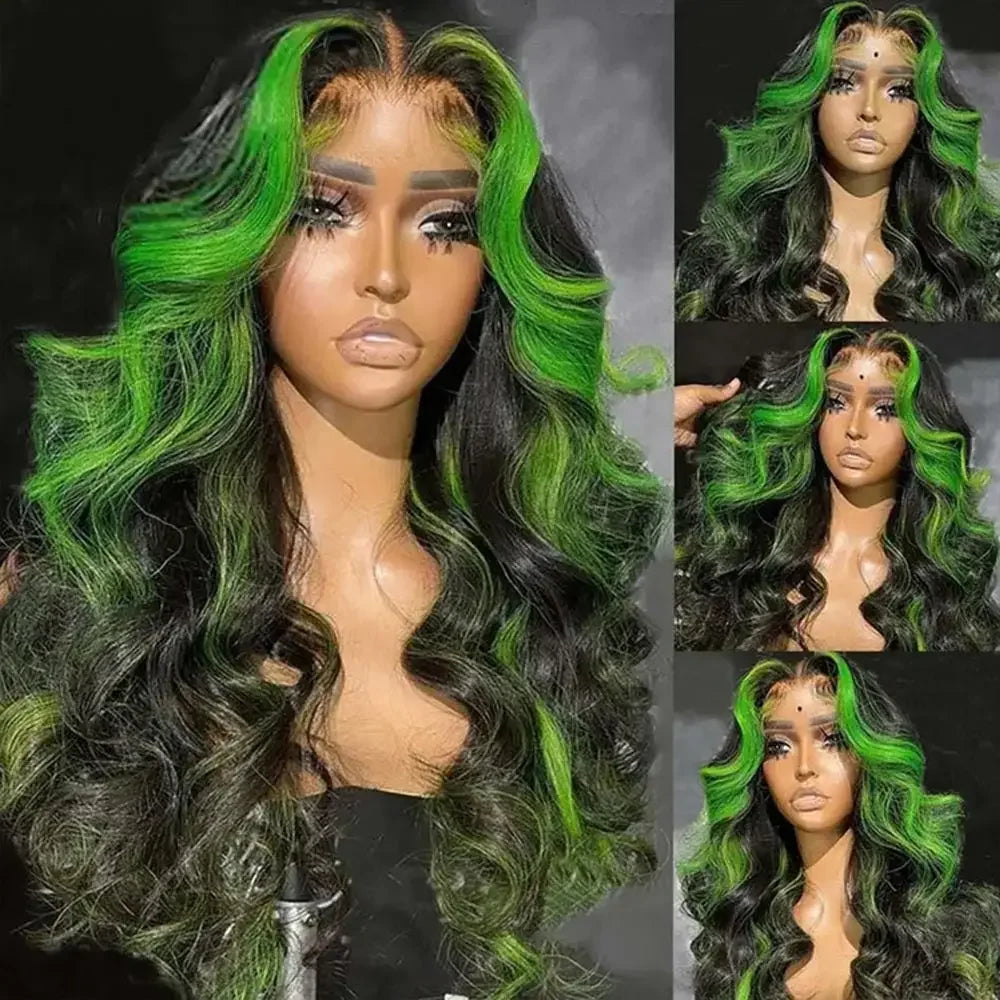 Pink Highlight Colored Lace Front Wig Synthetic Glueless Loose Wave Pre Plucked 13x4 HD Transparent Lace Frontal Wigs For Women