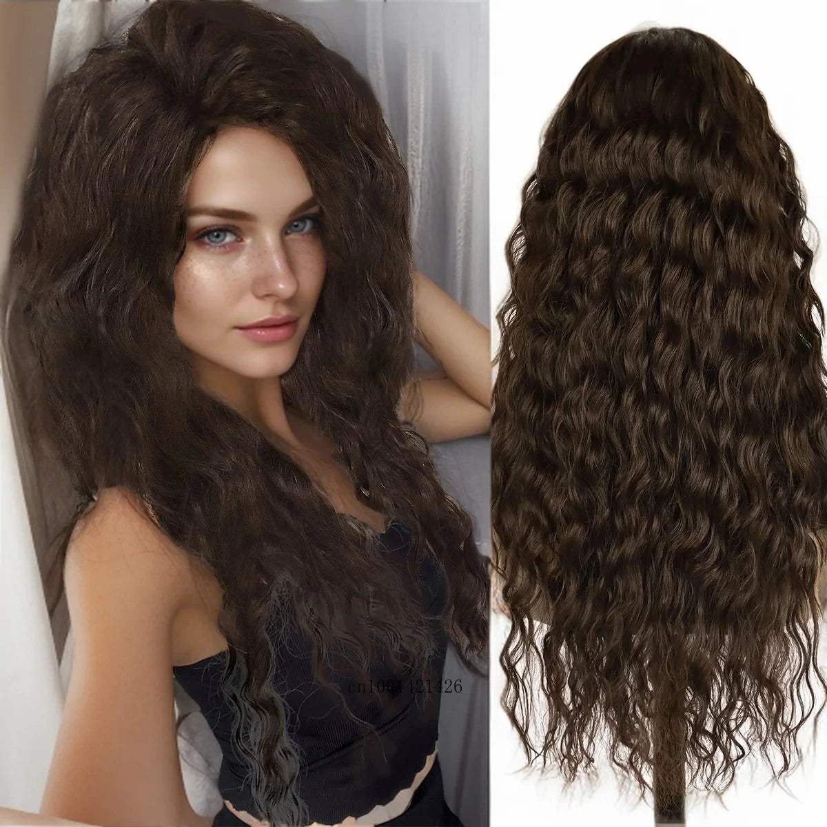 New Ash Blonde Wig Synthetic Long Curly Hair Wigs for Women Fluffy Wave Ombre Wig Costume Carnival Party Regular Cur Wig 26 Inch