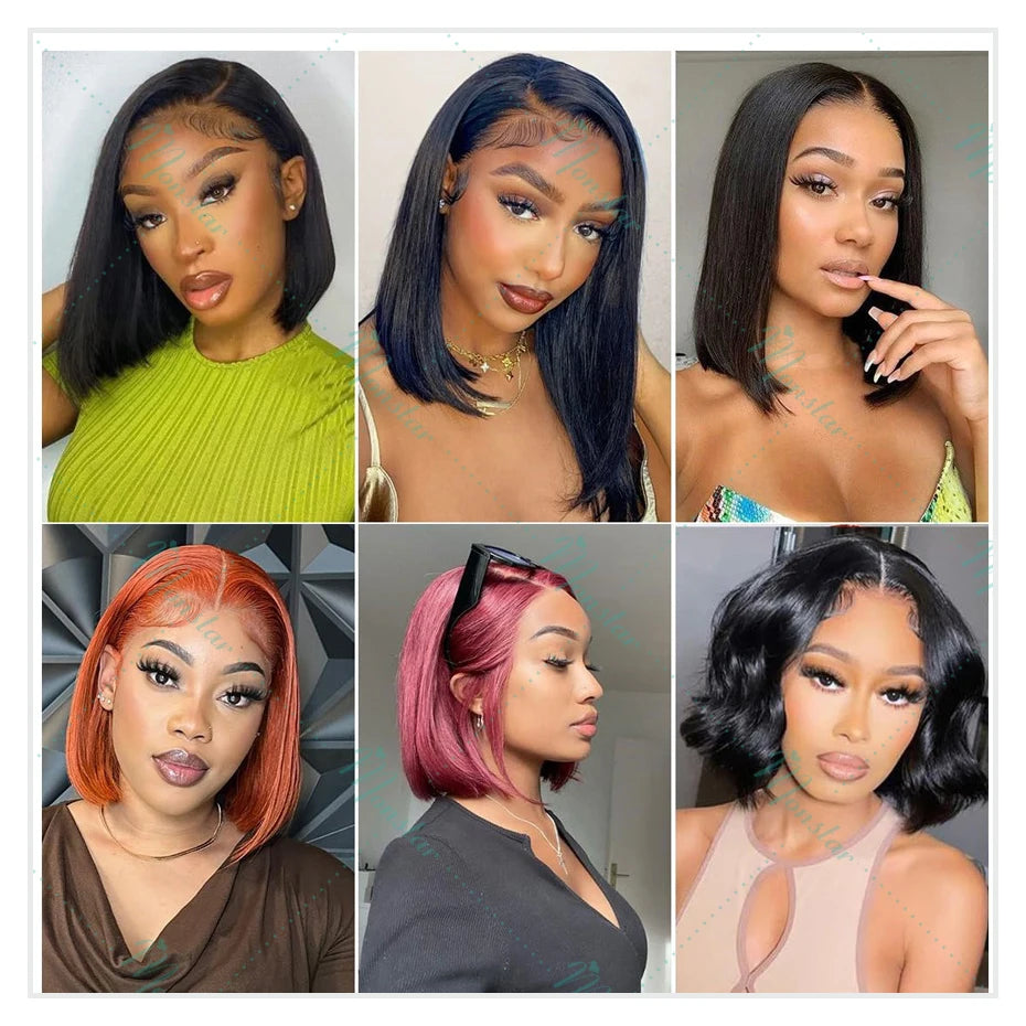 250 Density Raw Hair Vietnamese Bone Straight Bob Wig 100 Human Hair 13x6 Hd Lace Frontal Wig 13x4 Lace Front Human Hair Wig 12A