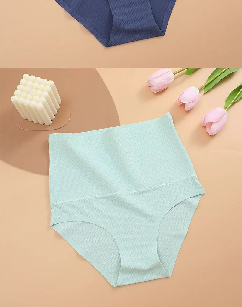 FINETOO Plus Size Breathable Underwear Seamless High Waist Panties Women's Abdomen Hip Lift Briefs Body Shaping Lingerie Pants