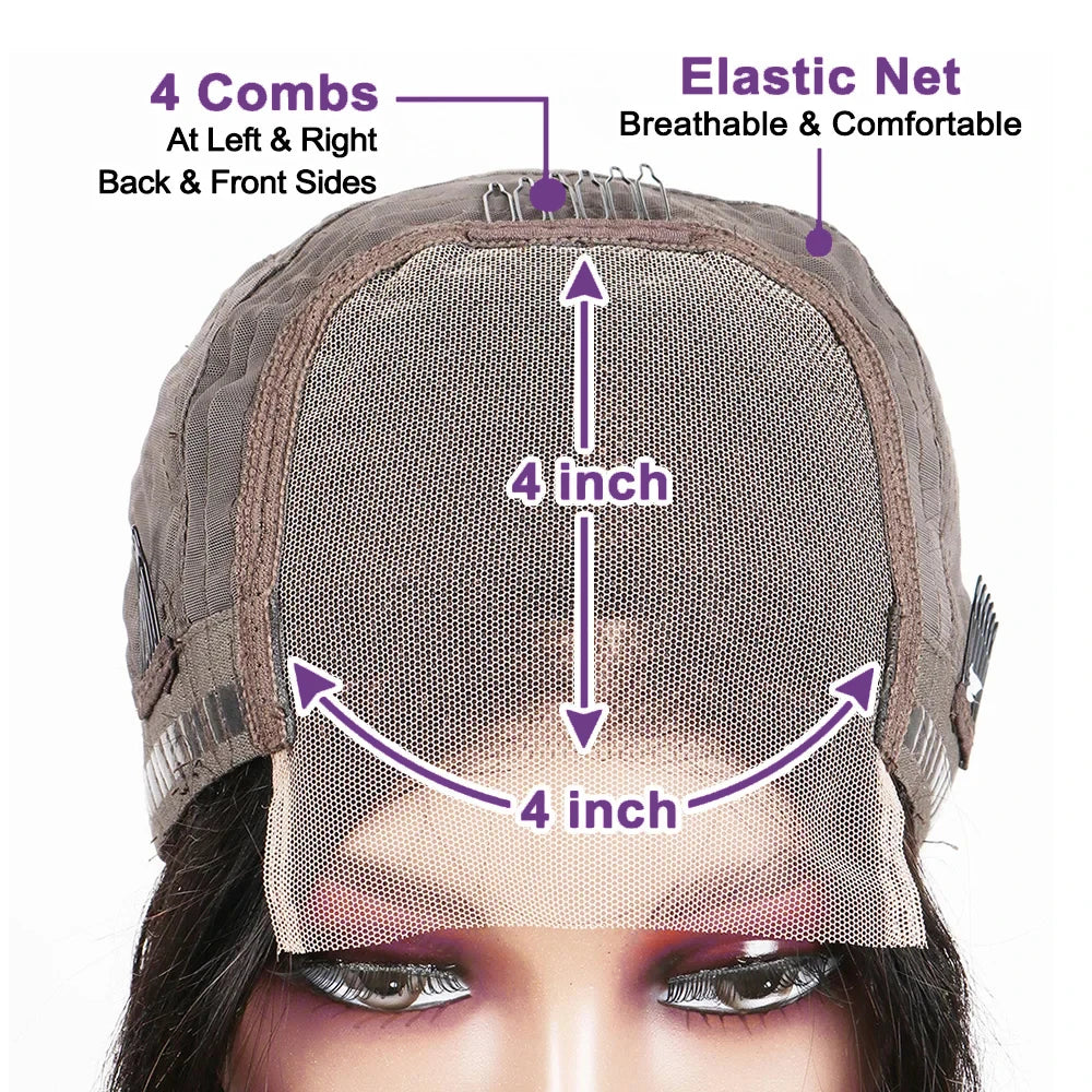 200% Density Body Wave Bob Wigs 4x4 13x4 HD Transparent Lace Front Wig Human Hair Pre Plucked Lace Closure Wigs For Black Women