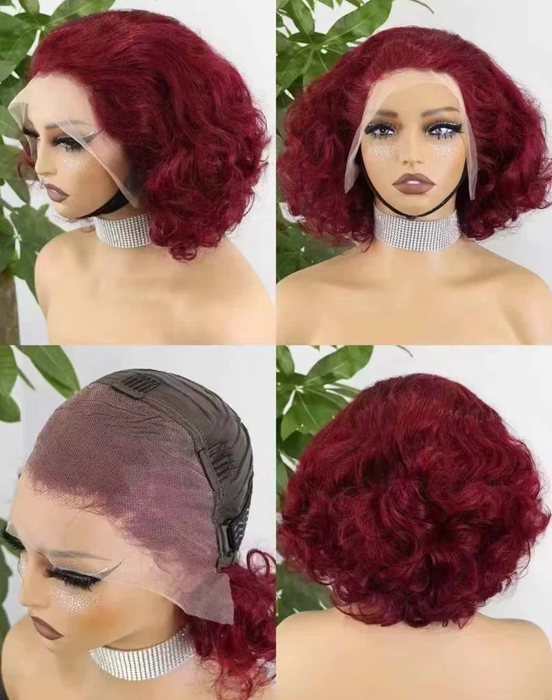 12A Raw Donor Human Hair Wigs 13x4 HD Lace Frontal 250% Density Unprocessed Vietnamese Double Drown Bouncy Wave Lace Frontal Wig