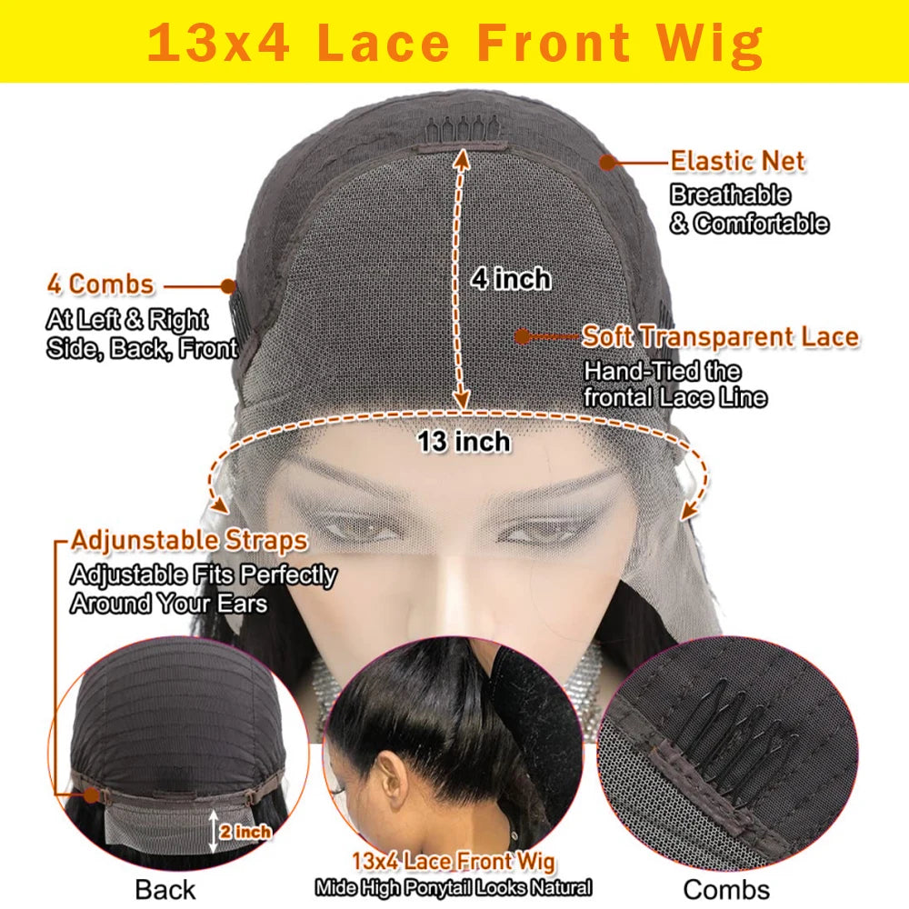 Short Bob Glueless Wigs Deep Wave Glueless Human Hair Ready To Wear 180% Pre Cut Lace 4x4 13x4 Culry Lace Front Human Hair Black