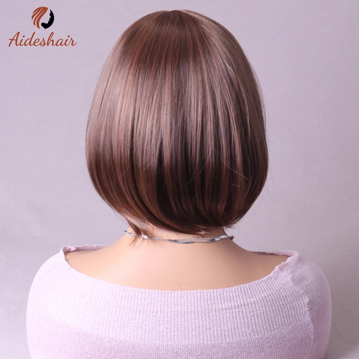 Synthetic  aideshair wig Full head set feminine clavicle Bob simulates natural short hair everyday full  top synthetic wig