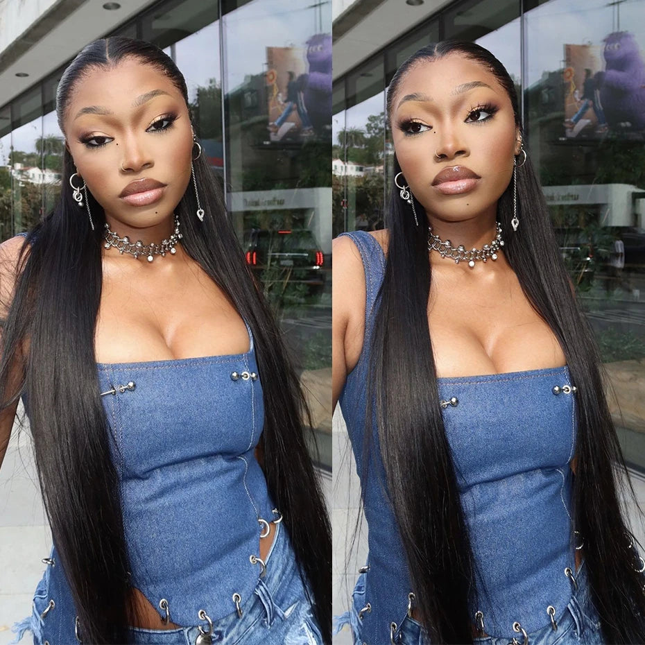 Pre Plucked M-Shaped Hairline Lace Front Human Hair Wigs 13x4 13x6 Transparent Lace Frontal Wig Widow's Peak Raw Vietnamese Hair