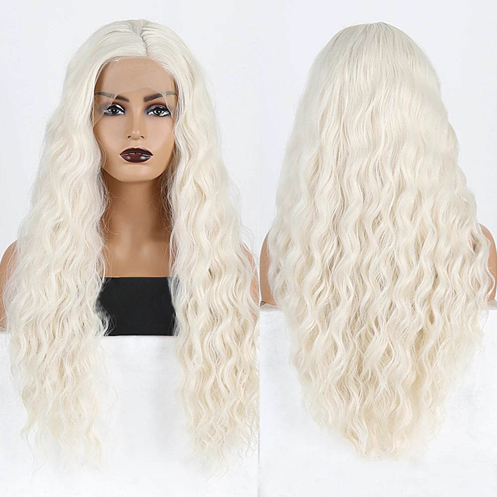 Synthetic Lace Front Wigs for Black Women Natural Hairline Synthetic Hair Lace Wig Long Brown Wig Pre Plucked Baby Hair Cosplay