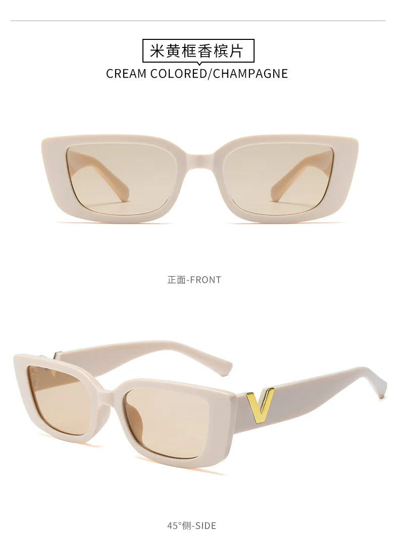 New Small Frame V-Shaped Fashion Sunglasses Women's Brand Designer Square Sun Glasses Women Outdoor Leisure Eyewear UV400